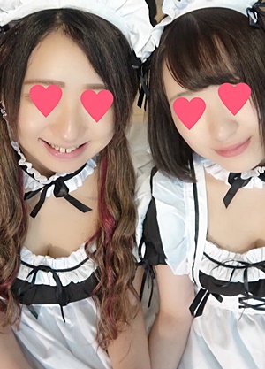 FC2-PPV-1997997 【完全素人116】アヤナVSノア、完全顔出し、人気の美少女二人とメイド服で３P！二人とも中出し！！